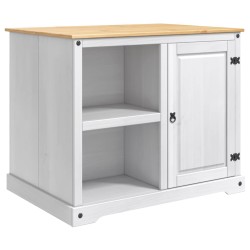 Chariot de cuisine 2 pcs Blanc et Cire de Miel Pin massif 635771635771