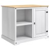 Chariot de cuisine 2 pcs Blanc et Cire de Miel Pin massif 635771635771