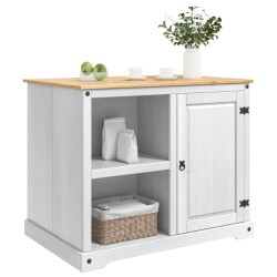 Chariot de cuisine 2 pcs Blanc et Cire de Miel Pin massif 635771635771