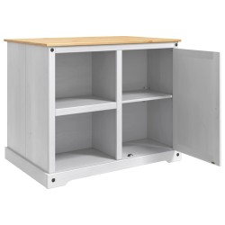 Chariot de cuisine 2 pcs Blanc et Cire de Miel Pin massif 635771635771