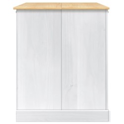 Chariot de cuisine 2 pcs Blanc et Cire de Miel Pin massif 635771635771
