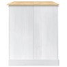 Chariot de cuisine 2 pcs Blanc et Cire de Miel Pin massif 635771635771