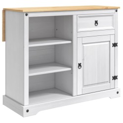 Chariot de cuisine 2 pcs Blanc et Cire de Miel Pin massif 635773635773