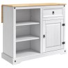 Chariot de cuisine 2 pcs Blanc et Cire de Miel Pin massif 635773635773