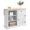 Chariot de cuisine 2 pcs Blanc et Cire de Miel Pin massif 635773635773