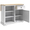 Chariot de cuisine 2 pcs Blanc et Cire de Miel Pin massif 635773635773