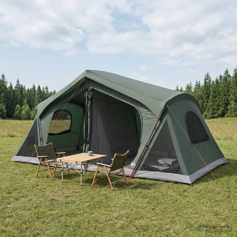 Tente Cabane Vert armée 480 x 273 x 205 cm Polyester et Acier 635774635774