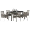 Ensemble de salle à manger pour jardin 7 pcs Gris polyrotin 635775635775
