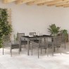 Ensemble de salle à manger pour jardin 7 pcs Gris polyrotin 635775635775