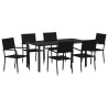 Ensemble de salle à manger pour jardin 7 pcs Noir polyrotin 635776635776