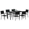Ensemble de salle à manger pour jardin 7 pcs Noir polyrotin 635776635776