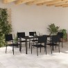 Ensemble de salle à manger pour jardin 7 pcs Noir polyrotin 635776635776