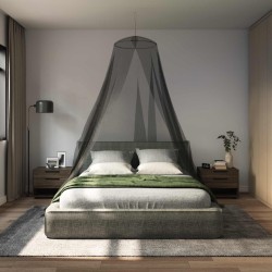Ciel de lit anti-moustiques 3 pcs 156 mesh Noir ⌀56 x 220 cm 635777635777