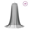 Ciel de lit anti-moustiques 3 pcs 156 mesh Noir ⌀56 x 220 cm 635777635777