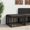 Pouf de Jardin Noir polyrotin 635782635782