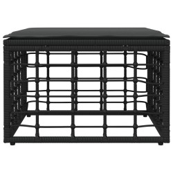 Pouf de Jardin Noir polyrotin 635782635782