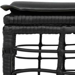 Pouf de Jardin Noir polyrotin 635782635782