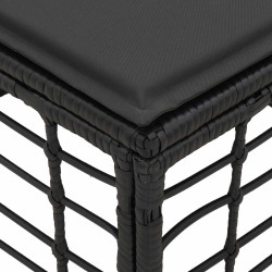 Pouf de Jardin Noir polyrotin 635782635782