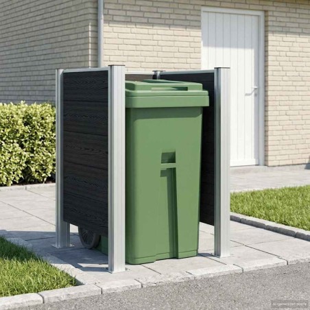Clôture de poubelle Gris 85 x 85 x 115 cm Aluminium et WPC 635784635784