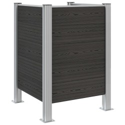 Clôture de poubelle Gris 85 x 85 x 115 cm Aluminium et WPC 635784635784