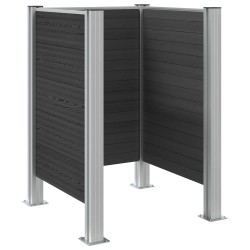 Clôture de poubelle Gris 85 x 85 x 115 cm Aluminium et WPC 635784635784