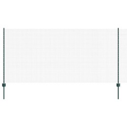 Clôture en fil soudé avec poteaux 25 x 1,2 m Vert Maille 635790635790