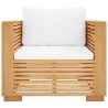 Fauteuil de jardin avec coussins crème Bois de teck massif 635791635791