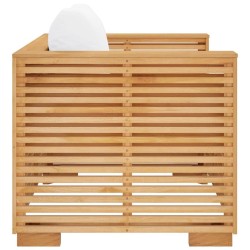 Fauteuil de jardin avec coussins crème Bois de teck massif 635791635791