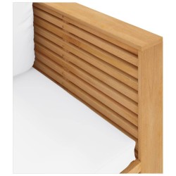 Fauteuil de jardin avec coussins crème Bois de teck massif 635791635791