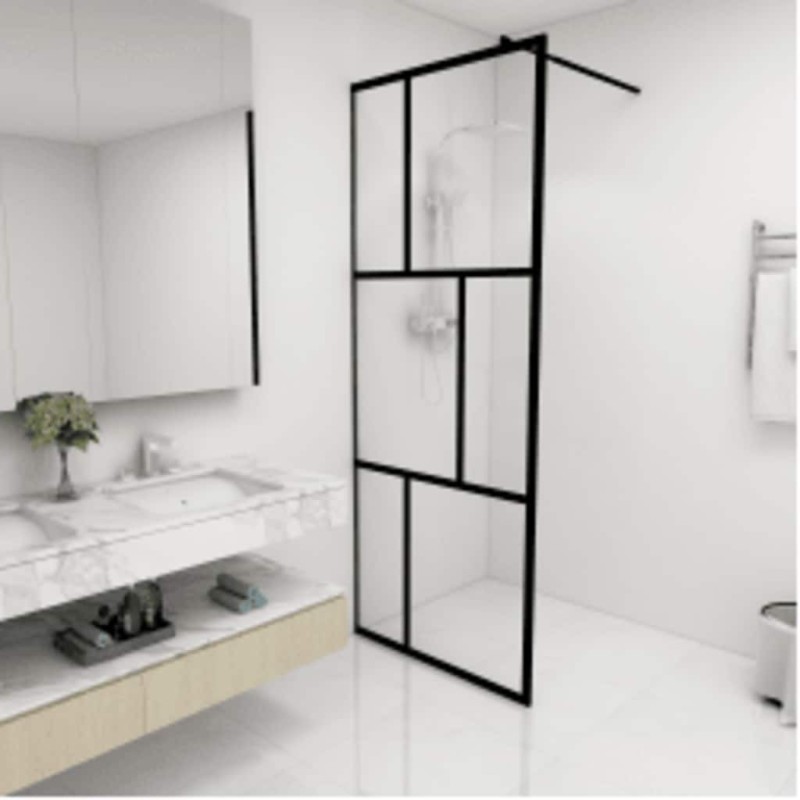 Paroi de douche à l'italienne avec verre trempé Noir 80x195 cm 635799635799