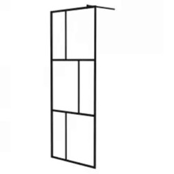 Paroi de douche à l'italienne avec verre trempé Noir 80x195 cm 635799635799