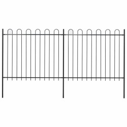 Clôture de jardin avec arceau en acier 359 x 150 cm Noir 635801635801
