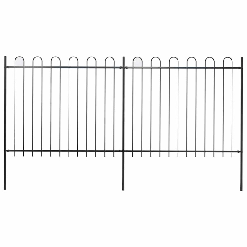 Clôture de jardin avec arceau en acier 359 x 150 cm Noir 635801635801