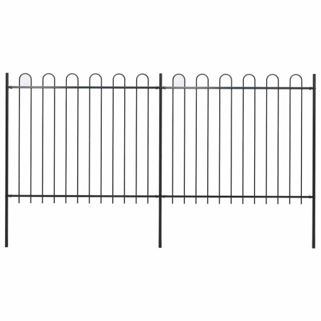 Clôture de jardin avec arceau en acier 359 x 150 cm Noir 635801635801