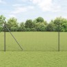 Clôture en fil soudé avec pointes 25 x 1,5 m Gris Maille 635802635802