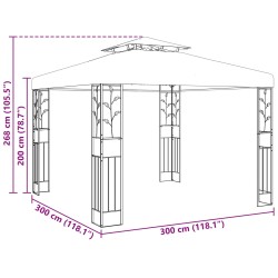 Pavillon 3 x 3 x 2,68 m Vert Polyester et Acier 635806635806