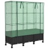 Jardinière de jardin avec couverture de serre et roues 3 pc PP 635813635813