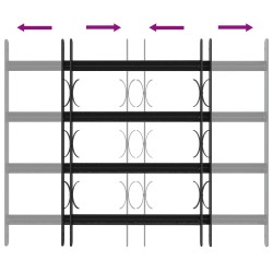 Grille de sécurité pour fenêtres avec 4 barres croisées 3 pcs 635825635825