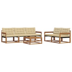 Ensemble de canapés d'extérieur 6 pcs Naturel et Beige 635826635826