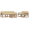 Ensemble de canapés d'extérieur 6 pcs Naturel et Beige 635826635826