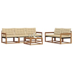 Ensemble de canapés d'extérieur 6 pcs Naturel et Beige 635826635826