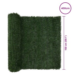 Clôture Artificielle Vert foncé 1,5 x 4 m PVC et Acier 635832635832