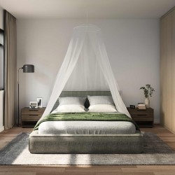 Ciel de lit anti-moustiques 3 pcs 156 mesh Blanc ⌀56 x 220 cm 635835635835