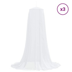 Ciel de lit anti-moustiques 3 pcs 156 mesh Blanc ⌀56 x 220 cm 635835635835