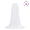 Ciel de lit anti-moustiques 3 pcs 156 mesh Blanc ⌀56 x 220 cm 635835635835