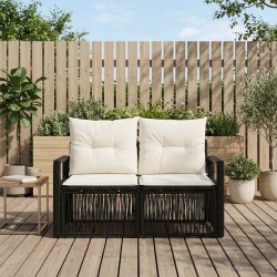 Canapé de jardin 2-Nombre de places Noir polyrotin 635840635840
