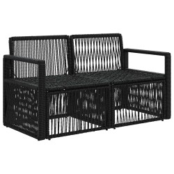 Canapé de jardin 2-Nombre de places Noir polyrotin 635840635840