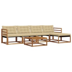 Ensemble de canapés d'extérieur 6 pcs Naturel et Beige 635841635841