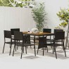 Ensemble à manger d'extérieur 7 pcs Résine tressée Noir 635844635844