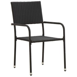 Ensemble à manger d'extérieur 7 pcs Résine tressée Noir 635844635844